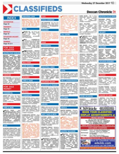 Deccan Chronicle Classified Ad Sample