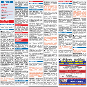 Book Deccan Chronicle Newspaper Ad Online